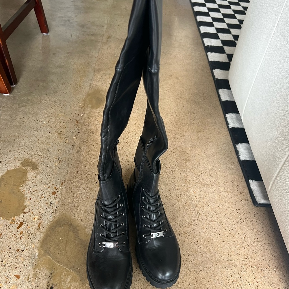 GBG Los Angeles Black Over the Knee Boots